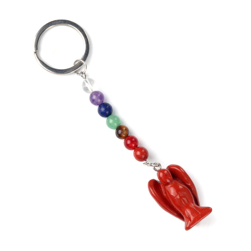 Cristal Porte Clef Ange 7 chakra -Ky1707
