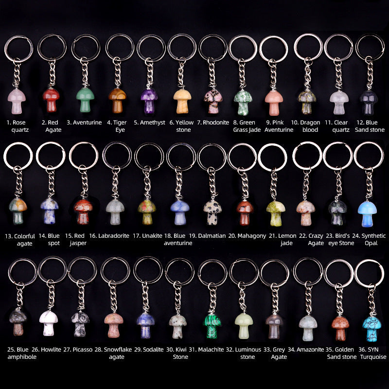 Cristal porte clef champignon-Ky1324
