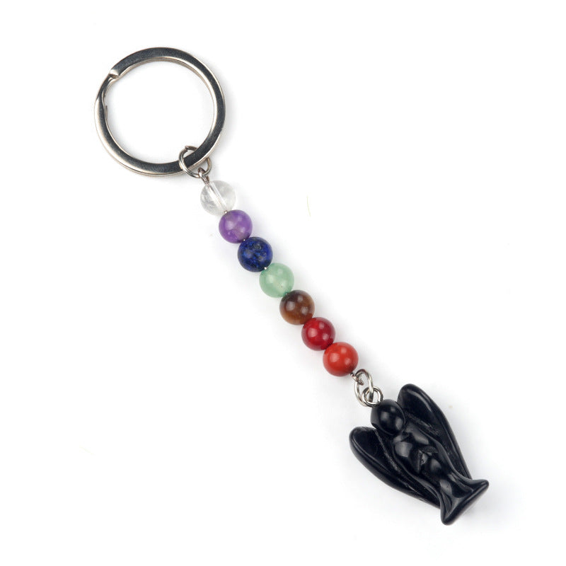Cristal Porte Clef Ange 7 chakra -Ky1707