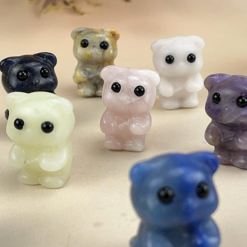 1.3" Crystal Bear With Eyes Crystal Carved Healing Crystal Crafts Gemstone Pet